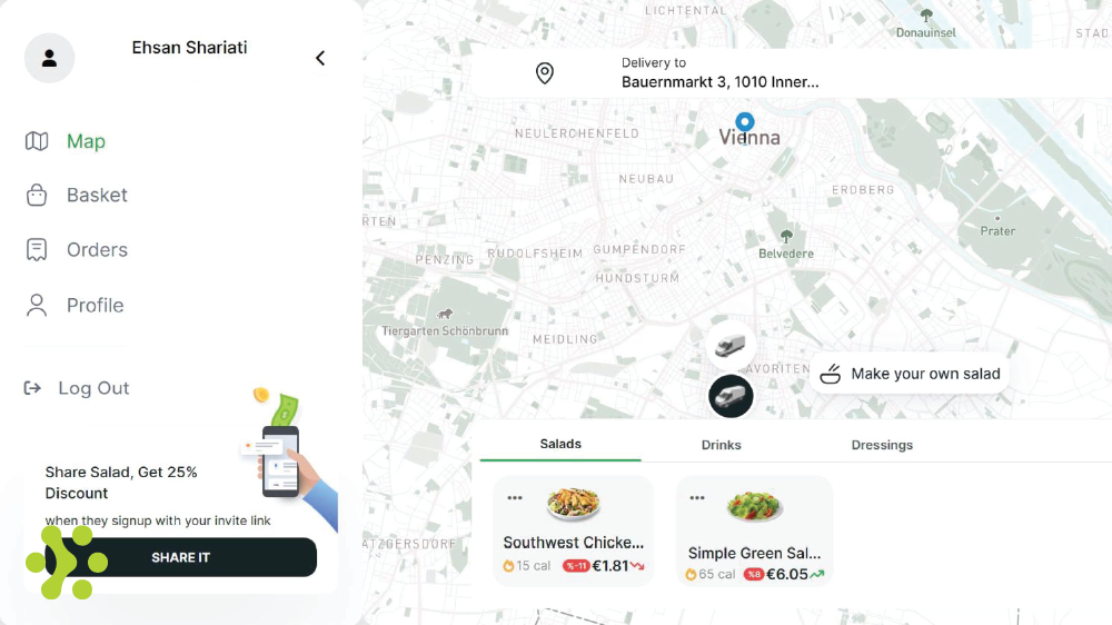 محیط وب اپلیکیشن سالاد بورس